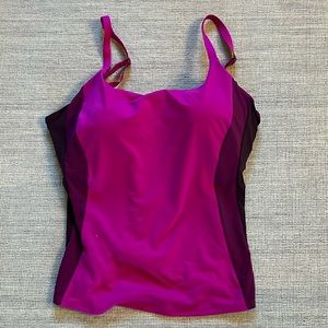 Athleta hot pink tankini top, size 34 D/DD.  NWOT